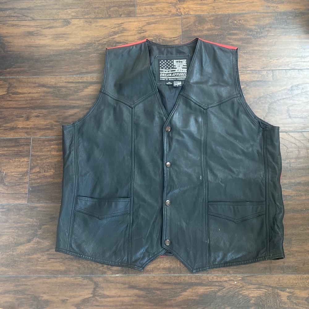 XXL leather biker vest